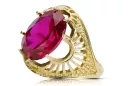 Ring Rubinrot 14 Karat Gelbgold Vintage vrc003y